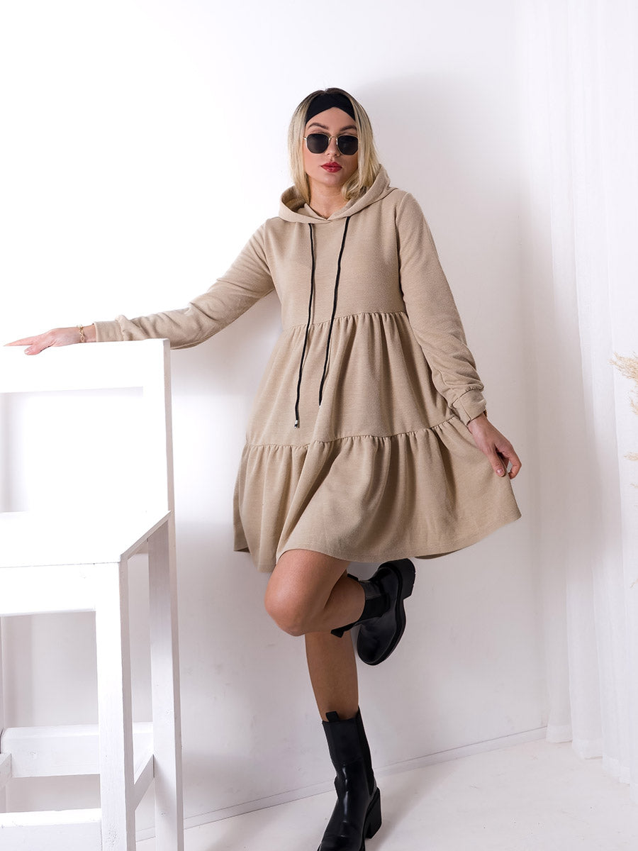 Knitted hoodie dress hotsell