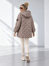 Zoe Oversize Quilted hooded jacket Pearl Beige