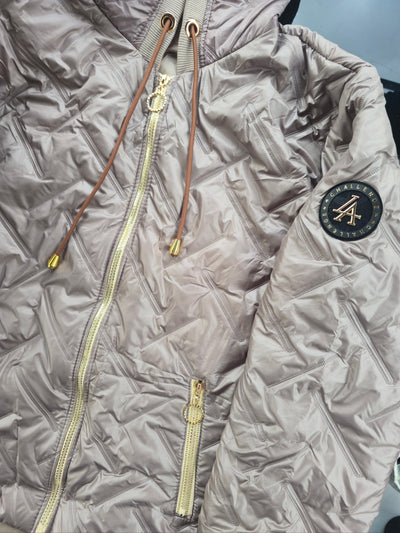 Zoe Oversize Quilted hooded jacket Pearl Beige