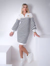 White Stripe knitted jumper dress