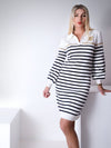 White Stripe knitted jumper dress