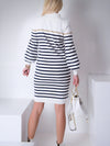 White Stripe knitted jumper dress