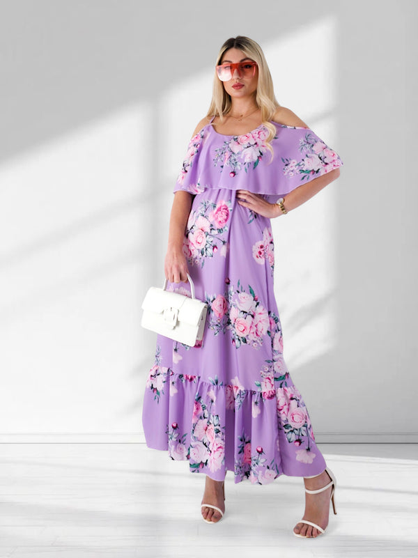 Kelsey Maxi Floral Dress Purple