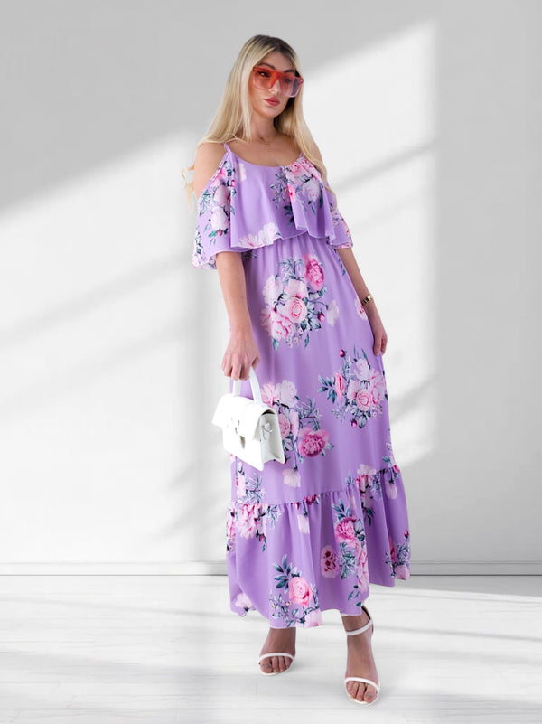 Kelsey Maxi Floral Dress Purple