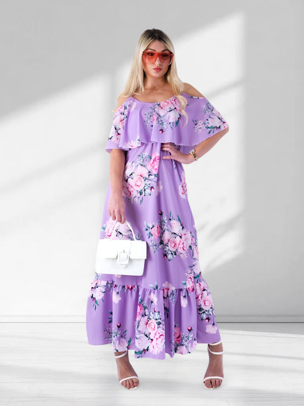 Kelsey Maxi Floral Dress Purple
