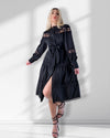 Crochet shirt dress Black