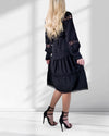 Crochet shirt dress Black
