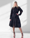 Crochet shirt dress Black