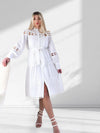Crochet shirt dress White