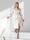 Crochet shirt dress Beige