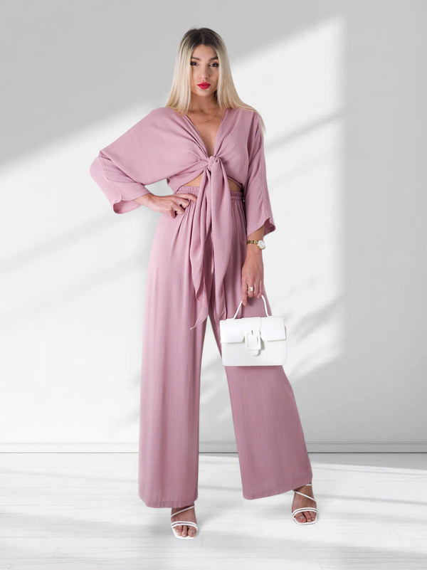 Co.Ord Trousers and Top set Dusty pink