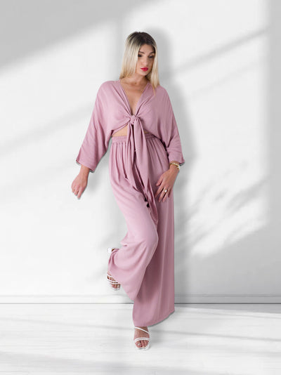Co.Ord Trousers and Top set Dusty pink