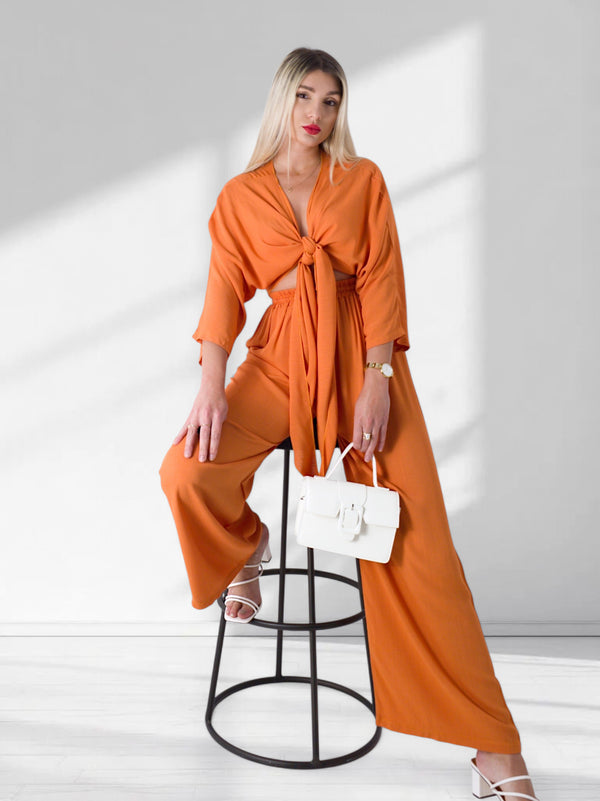 Co.Ord Trousers and Top set Dusty Orange