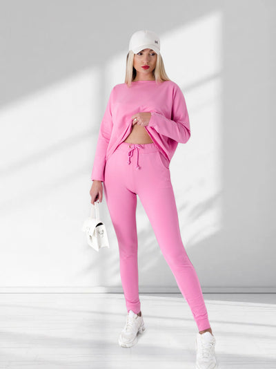 Fara Co.Ord Joggers and Jumper set Pink