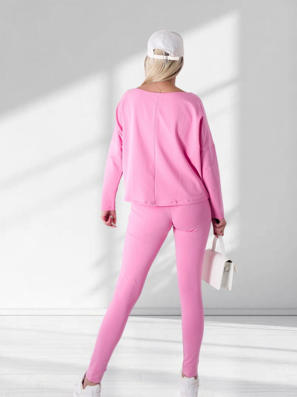 Fara Co.Ord Joggers and Jumper set Pink