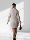 Betty roll-neck knitted dress Beige