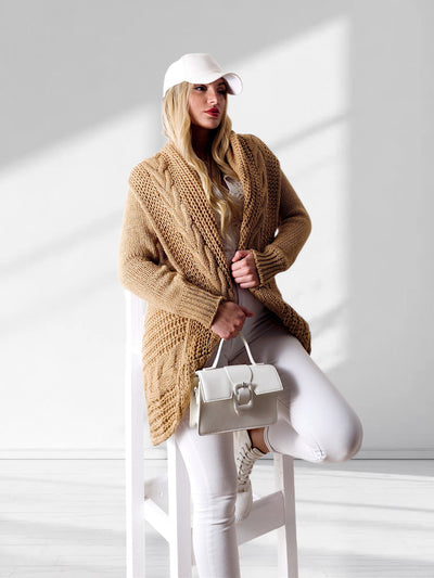 Ivy Chunky knit cardigan Camel