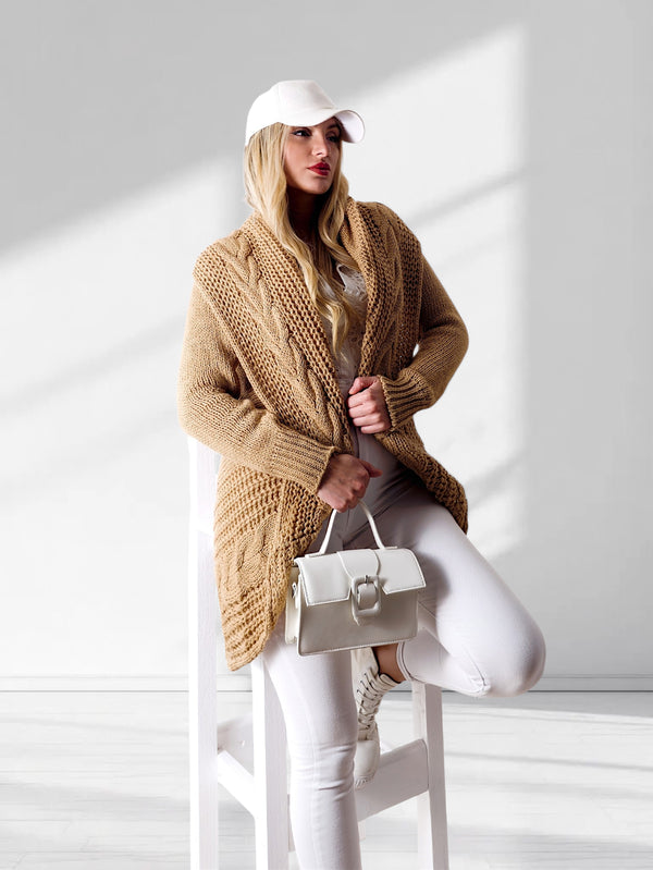 Ivy Chunky knit cardigan Camel