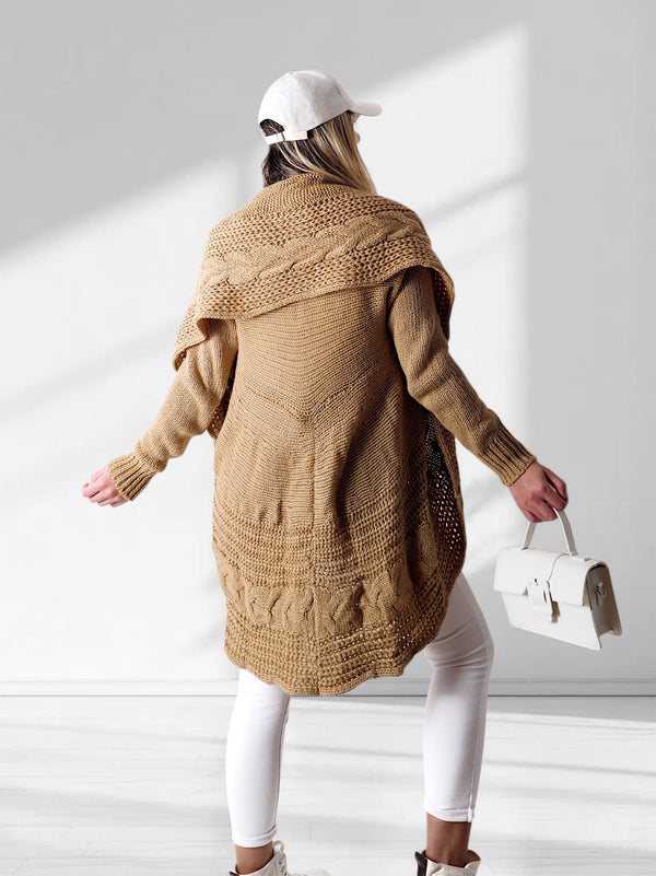 Ivy Chunky knit cardigan Camel