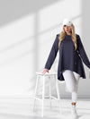 Asymmetric oversize hooded Top Dark Grey