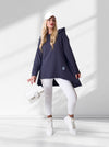 Asymmetric oversize hooded Top Dark Grey