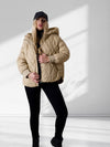 Vera oversize Quilted jacket with down and feather filling Beige