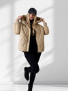 Vera oversize Quilted jacket with down and feather filling Beige