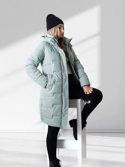 Emma quilted padded coat Mint