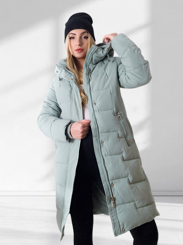 Emma quilted padded coat Mint
