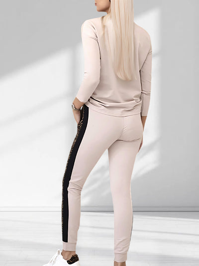 Leo Co.Ord Joggers and Jumper set Beige