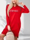 Unlimited hooded jumper dress Red
