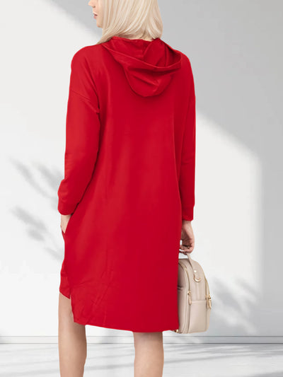 Unlimited hooded jumper dress Red
