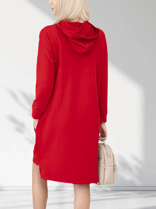 Unlimited hooded jumper dress Red