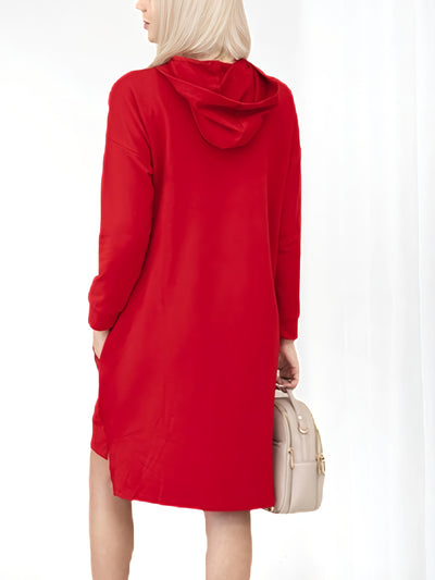 Unlimited hooded jumper dress Red