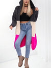 Lili Striped hooded cardigan pink