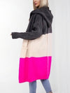 Lili Striped hooded cardigan pink