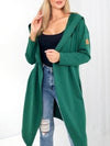 Hooded longline cardigan Green