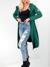 Hooded longline cardigan Green