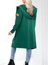 Hooded longline cardigan Green