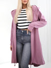 Hooded printed cardigan Dark pink