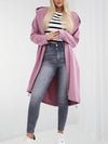 Hooded printed cardigan Dark pink