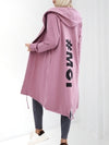 Hooded printed cardigan Dark pink