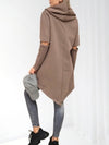 Hooded cut out sleeve detail oversize jumper Mocca