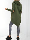 Hooded cut out sleeve detail oversize jumper Khaki