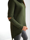 Hooded cut out sleeve detail oversize jumper Khaki