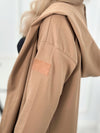 Hooded longline cardigan Camel