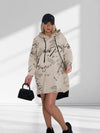Letter print jumper dress Beige