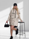 Letter print jumper dress Beige