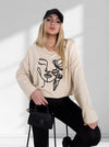 Face art sweatshirt Beige