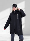 Hooded zipper cotton jacket Black